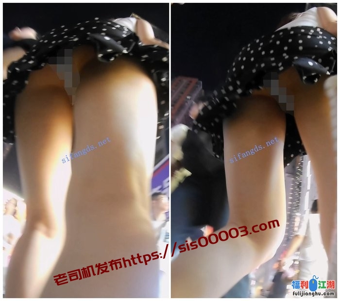 『D·D』-178-夜拍短发女郎，笑容可爱，波点黑裙，浅蓝窄内[某房原版]【804M】