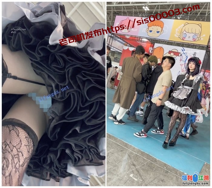 【KFC】洛丽塔裙靓女逛街·黑色吊带袜白色内内全程跟拍[某房原版]【374M】