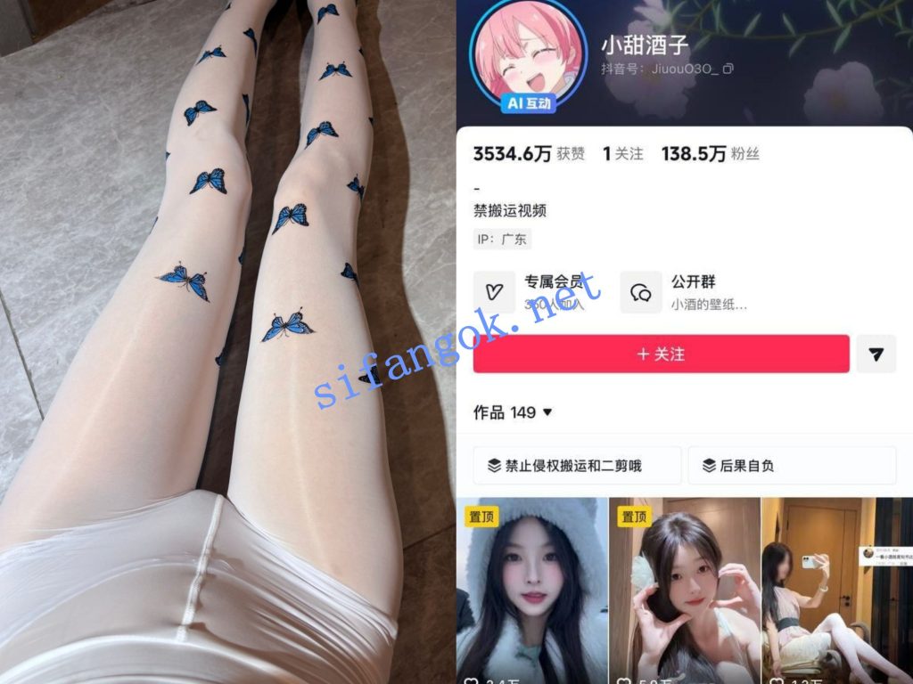 【抖音】小甜酒子 百万粉丝博主 门槛丝足内衣诱惑 超美【315P26V】【1.15G】